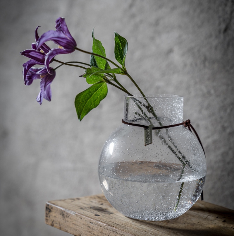 Glasvas/ljuslykta Rund 13x14cm Bubblig - Ernst Kirchsteiger